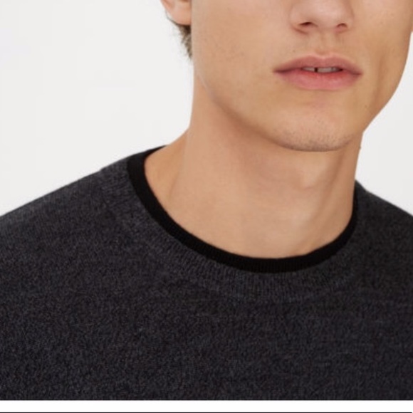 New Club Monaco Men's 100% Merino Wool Double Collar Crewneck Sweater